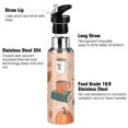 thumbnail image 3 of Yayeee 20oz Double Wall Stainless Steel Water Bottle with Flip Straw, Pink Fall Coffee, 3 of 7