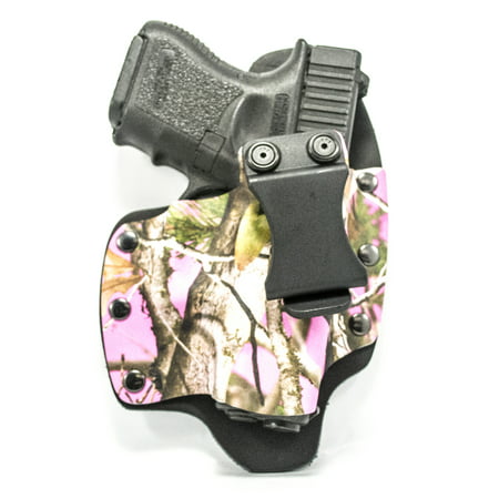 Outlaw Holsters: NT Hybrid Atac Vista Pink Kydex & Leather IWB Gun Holster for Glock 42 w/TLR6 Laser, Right