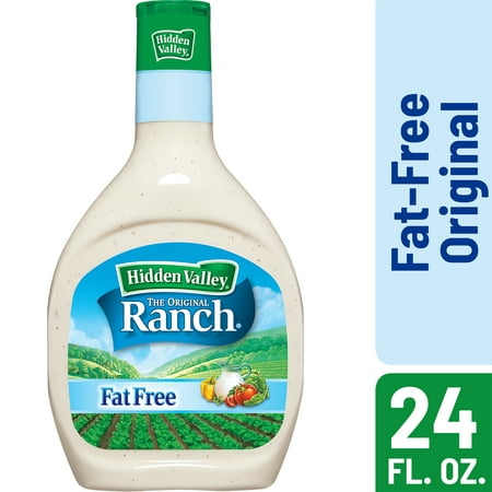 (2 Pack) Hidden Valley Original Ranch Fat Free Salad Dressing & Topping, Gluten Free - 24 Oz (Best Low Fat Ranch Dressing)
