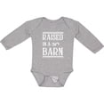 thumbnail image 3 of Inktastic RAISED in a BARN in White Boys or Girls Long Sleeve Baby Bodysuit, 3 of 5