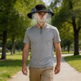 thumbnail image 3 of Kugisaki Sun Hat with Fans Solar Power Fan Wide Brim Sun Hat Fishing Essentials for Hiking Beach Summer Outdoor, 3 of 7