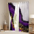 thumbnail image 3 of jejeloiu Fulid Striped Artistic Curtains Pack of 2 (42x84 Each),Marble Texture Curtains Blackout,Purple Gold Black Bedroom Curtains For Men Women,Breathable Home Decor, 3 of 6