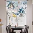 thumbnail image 3 of Blue Coastal Balloon Curtains for Windows, Bedroom Curtains 54 Inch Length, Sea Turtle Octopus Coral Beach Nautical Tie Up Curtains Panels Thermal Insulated Bathroom Curtains Window 42"x54", 3 of 8