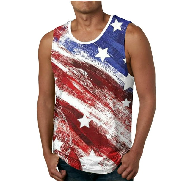 Hombres de Impresión Casual Suéter Cuello Redondo Deportes Tanque Blusa