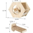 thumbnail image 4 of Cat Wall Shelves, Cat Shelves for Wall, Cat Wall Furniture, Cat Shelf with 3 Steps Scratcher Post, Cat Tree Hammock with Plush Wall Mounted, Climbing Shelf Wall Mount for Indoor Cats (Wood), 4 of 16