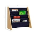 thumbnail image 3 of Wildkin Canvas Sling Book Shelf for Boys and Girls, Wooden Design Features Four Shelves - Natural w/ Blue, 3 of 4