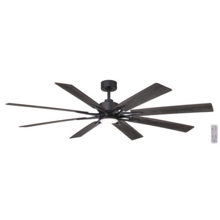 Open Box Intervale 72 in. Indoor/Outdoor Matte Black Windmill Ceiling Fan w/ LED Remote