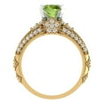 thumbnail image 4 of Clara Pucci 18K Yellow/White Gold Round Cut 1.5Ct Natural Peridot Engagement Ring + Matching Band - Luxury Box Included, 4 of 7