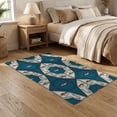 thumbnail image 2 of ODIKA 5'x7' Washable Area Rug Novelty Lake Vintage Tackle Lure Motifs Nautical Hooked Fishing Refined for Dining Room, Under Table, Home Office, Non-Slip Chair-Friendly, 2 of 7