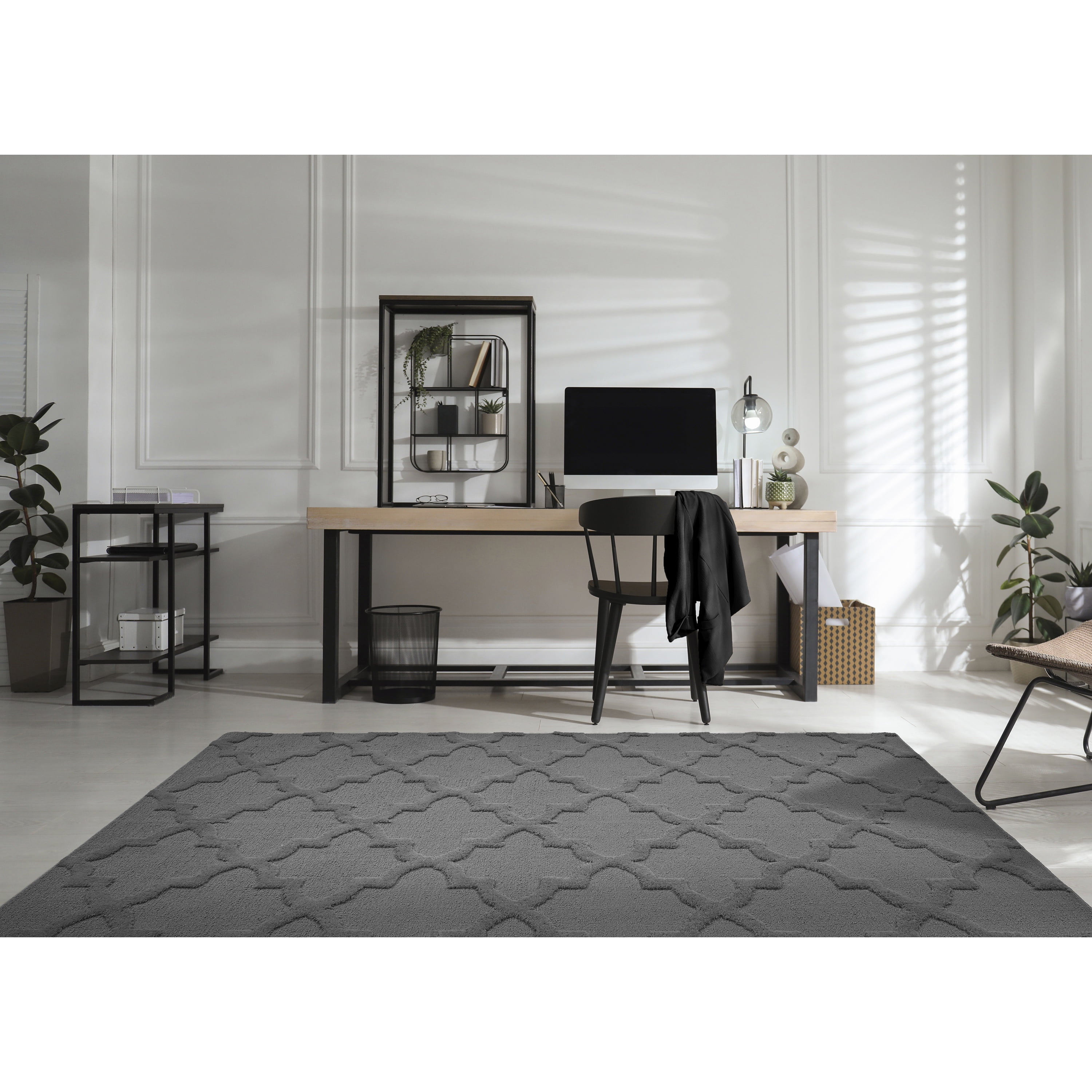 Garland Rug Quatro Polypropylene Cinder Gray Indoor Area Rug, 9' x 12'