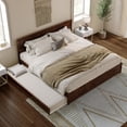 thumbnail image 6 of AFI Lylah King Wood Platform Bed with Panel Footboard and Twin-XL Trundle, Walnut, 6 of 17