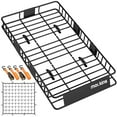 thumbnail image 2 of Mockins 64"x39"x6" Extendable Rooftop Cargo Carrier for Top of Vehicle | Weatherproof Heavy Duty Roof Rack Basket | 250Lbs Cap Car Topper Luggage Waterproof Set w/Accessories, 2 of 4
