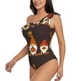 thumbnail image 2 of Easygdp Fall Gnomes Women's One Shoulder Ruffle Monokini Bathing Suits with Removable Chest Pad, Quick Drying - XX-Large, 2 of 8