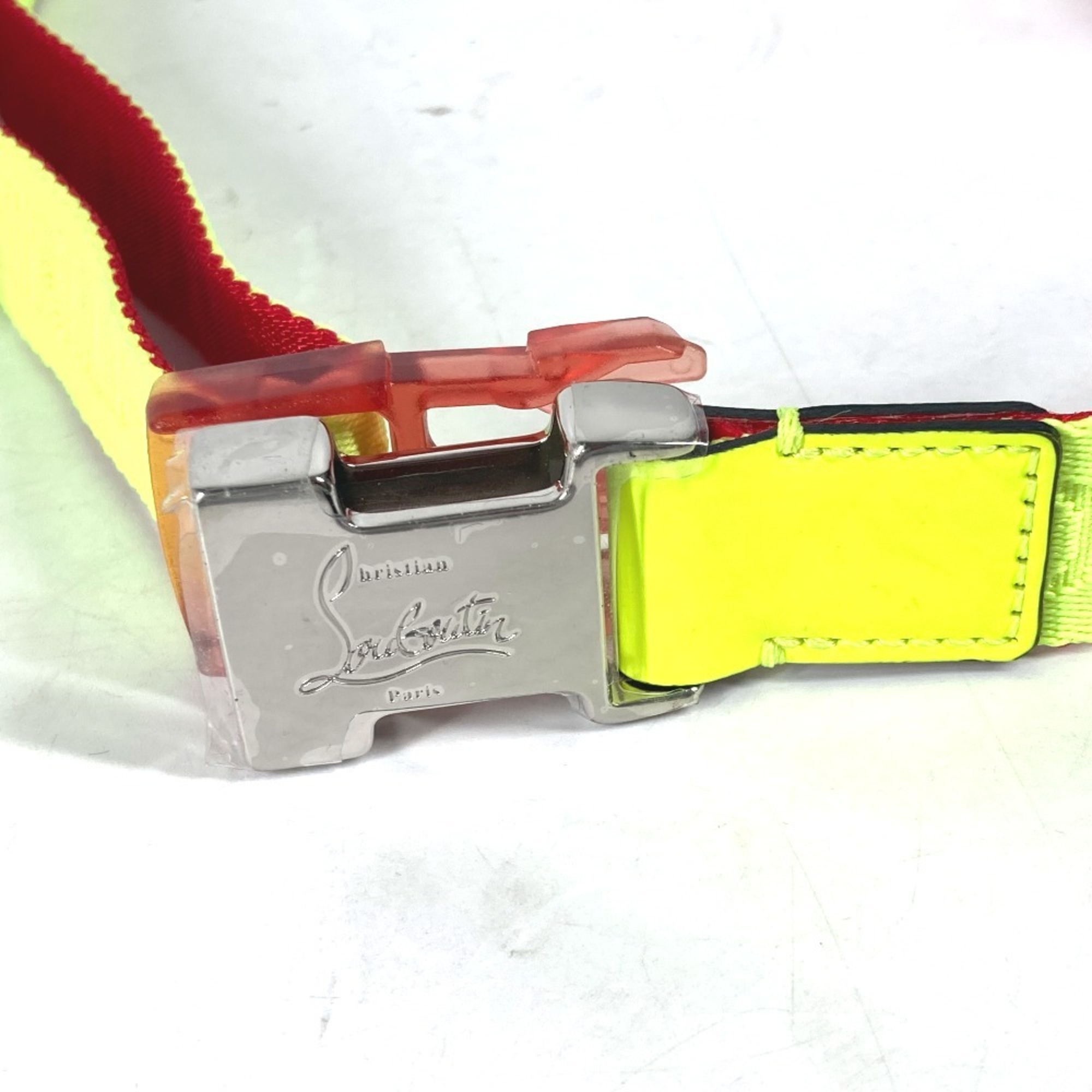 Christian Louboutin Logo Belt, Yellow Christian Louboutin Skinny Rubber Belt w/ Tags - Yellow  main image 2
