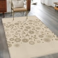 thumbnail image 2 of Japanese Area Rugs 3'x5', Washable Small Throw Rugs for Living Room Bedroom, Beige Farmhouse Retro Floral Leaf Pattern Indoor Outdoor Rug Non-Slip Low Pile Carpet Runner Reversible Floor Mats, 2 of 8