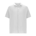 thumbnail image 5 of Xixinqiwan No Boundaries Mens Beach Linen Shirts Short Sleeve Button-Up Casual Summer T Shirt Vacation Wedding Tops, 5 of 5