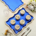 thumbnail image 2 of Efavormart 10 Pack | Elegant Royal Blue / Gold Rim Disposable Serving Trays, Heavy Duty 400 GSM Paper Rectangular Party Platters - 14"X10", 2 of 11