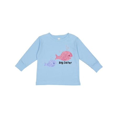 

Inktastic Big Sister with Lil Brother Gift Toddler Toddler Girl Long Sleeve T-Shirt