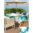thumbnail image 5 of Outdoor Tablecloth with Umbrella Hole for Patio/Picnic/Party/Camping, Turquoise Marble Stone Waterproof Table Cloth Rectangle Table Cover Washable, Ink Splash Country Marble Abstract (60"x 84"), 5 of 8