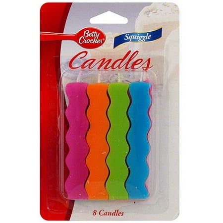Betty Crocker Squiggle Candles, 8ct (Pack of 6)