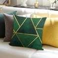 thumbnail image 3 of SHANXI  Green Gold Pattern Velvet Throw Pillow Covers Sofa Pillowcase Car Square Throw Pillowcases Home Decoration 22x22in, 3 of 5