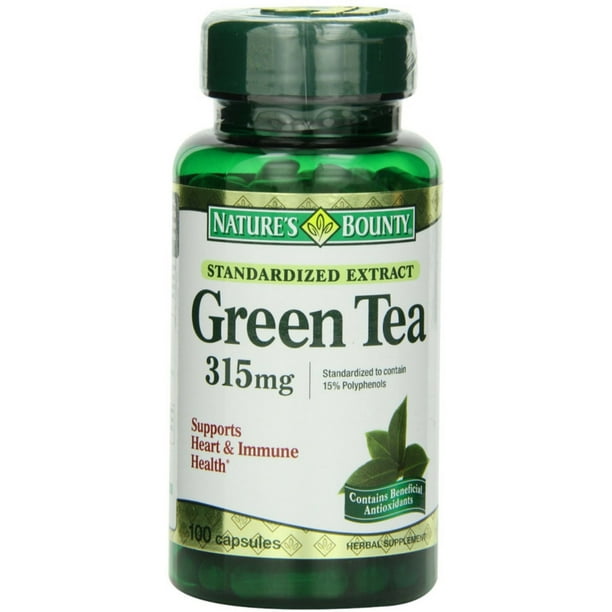 Nature's Bounty Green Tea Extract 315 mg Capsules 100 ea (Pack of 6