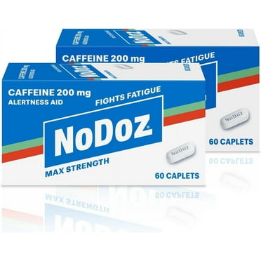 (2 pack) NoDoz 200mg Caffeine Pills Maximum Strength, Energy Support, 120 Caplets Total