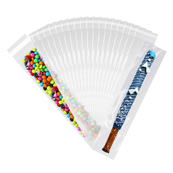 100 Pack Clear Self Sealing Cellophane Bags Cookie Bags for Bakery, Cookies, Pretzel, Gifts and Treats