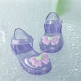 thumbnail image 7 of SGFCWSX Girls Jelly Shoes Kids Mary Jane Clear Glitter Bow Ankle Strap Summer Party Shoes Purple Size 12.5 Little Kids, 7 of 7