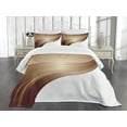 thumbnail image 3 of Ambesonne Chocolate Quilted Bedspread Set 3 Pcs, Spiraling Stripe, Queen Size, Pale Brown White, 3 of 5