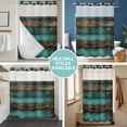 thumbnail image 5 of No Hook Shower Curtain with Snap in Liner, Vintage Farmhouse Wood Board Waterproof Bath Curtain Double Layers with See Through Top Window, Country Simple Grain Hotel Shower Curtains 60x72in, 5 of 9