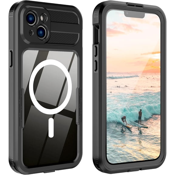 for iPhone 15 Plus Waterproof Case, Built-in Screen Protector, Shockproof, Snowproof, Dustproof, Full Body Protective Cover for iPhone 15 Plus Compatible with Magsafe 6.7 inch Black