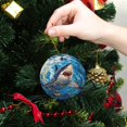 thumbnail image 6 of Funny Christmas Ornament,Shark Emerging In Wave,Xmas Round Ceramic Pendant, 6 of 6