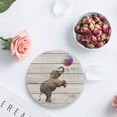 thumbnail image 4 of RYLABLUE Leopard Rustic Old Wooden Planks Cabin Door Set of 4 Round Coaster for Drinks, Absorbent Ceramic Stone Coasters Cup Mat with Cork Base for Home Kitchen Room Coffee Table Bar Decor, 4 of 5