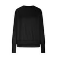 thumbnail image 4 of Ounisa Sweatshirt for Women Oversized Waffle Knit Crewneck Sweatshirts Long Sleeve Side Slits Casual Pullover Tops, 4 of 8