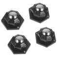 thumbnail image 1 of OULII 4 Pcs de Roulettes Pivotantes pour Meubles en Acier Noir Autocollantes pour Contenants de Rangement, 1 of 8