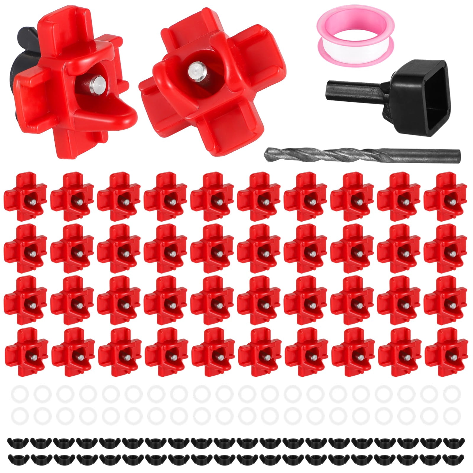 40PCS Horizontal Chicken Water Nipple Kit, Automatic Poultry Water Feeder, Outdoor Leakproof Waterer for Water Buckets Chicken Coop
