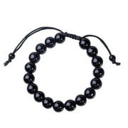 WAITLOVER Men's Obsidian Beaded Bracelets Adjustable Black Natural Stone Bead Bracelet For Women Men Yoga Jewelry Gifts J6P1