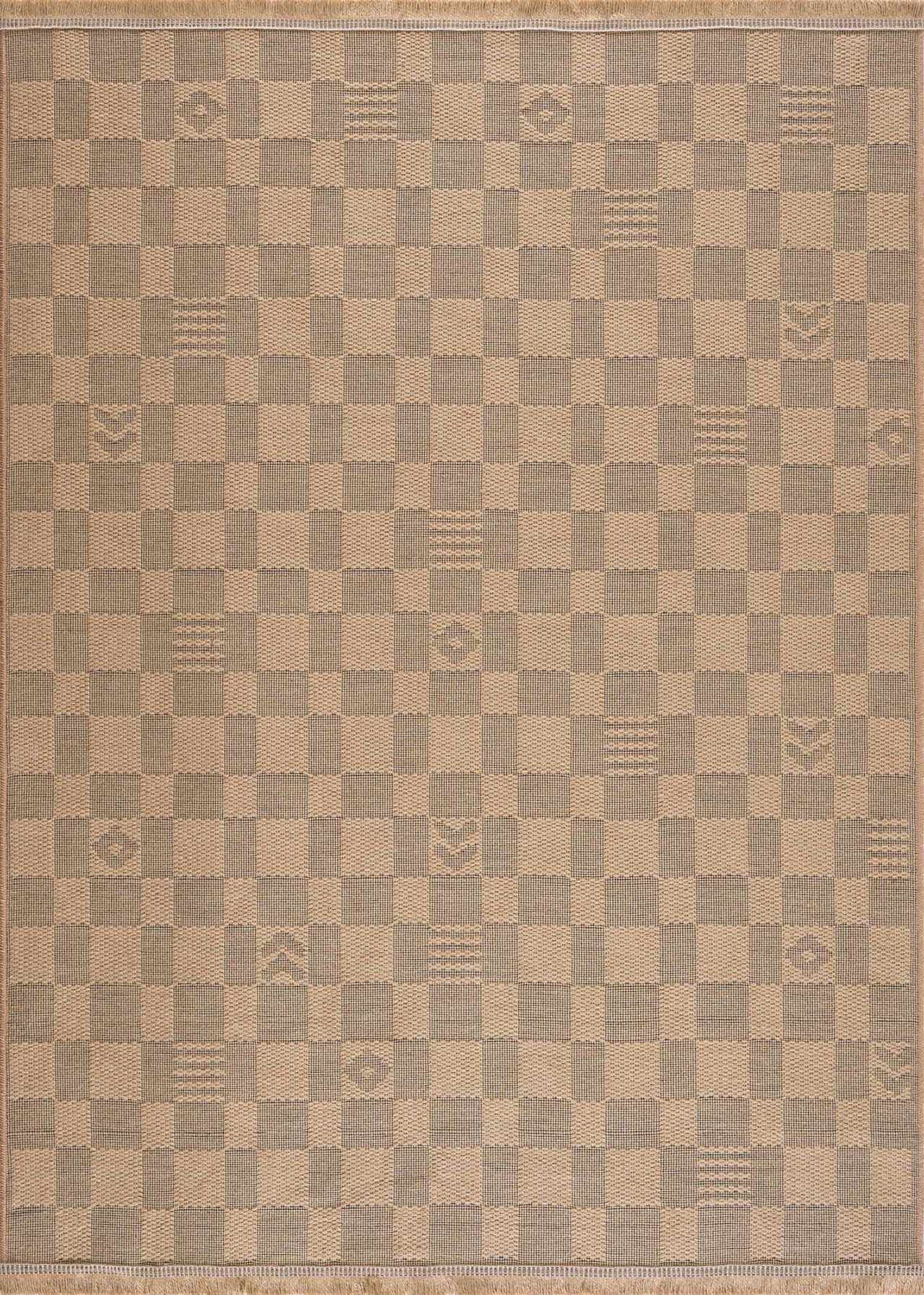 Hauteloom Nairi Jute Living Room, Bedroom Machine Washable Area Rug - Farmhouse - Beige - 5'2" x 7'