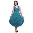 thumbnail image 1 of Bimba Robe Imprimée Florale pour Femmes Bretelles Spaghetti Col en V Midi Plage-Large, 1 of 1