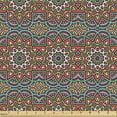 thumbnail image 2 of Ambesonne Mandala Fabric by the Yard Upholstery, Nature Inspired Retro, 1 Yard, Orange Turquoise White, 2 of 5
