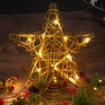 thumbnail image 2 of Christmas Tree Topper Star,10-inch Rustic Brown Rattan Natural with 10 Warm White Lights(Constant Light and Timer), Tree Topper Decoration for Festive Christmas Home Shop Bar Indoor Ornament, 2 of 7