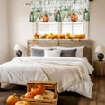thumbnail image 3 of Fall Pumpkin Valances for Windows, 54 x 18in, Eucalyptus Leaves Flower White Wood Grain Rod Pocket Kitchen Valance Curtain Light Filtering Window Treatments for Living Room Bedroom, 1 Panel, 3 of 7