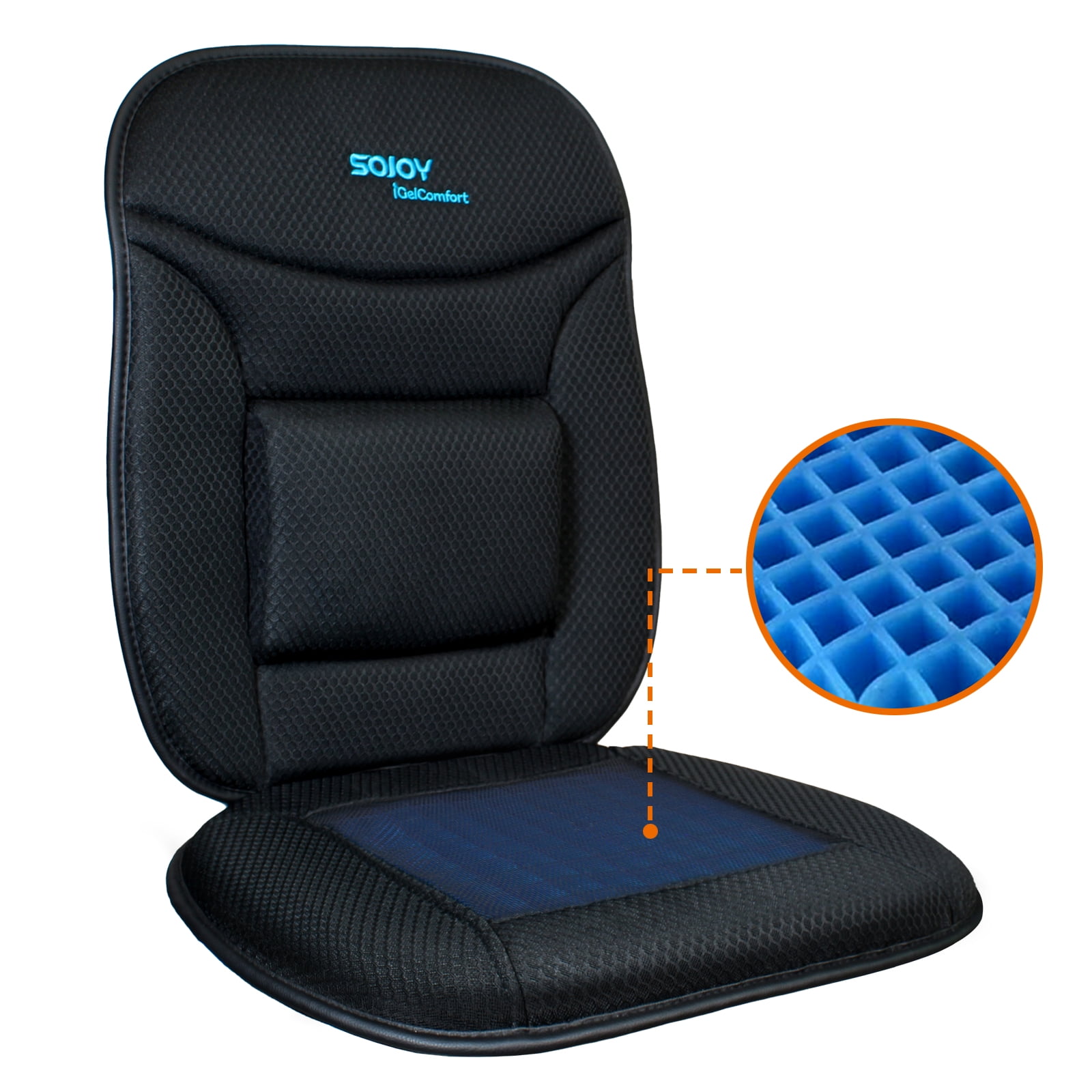 Car Seat Cushion with Back Support Portable Comfort Breathable Seat Cushion Seat Cover for Car Driver Truck Cars SUV Computer and Desk Chair 43cmx43cm