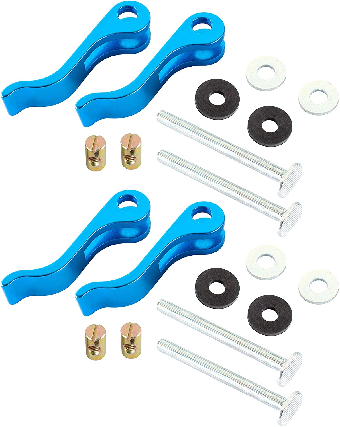 POWERTEC 4PK Aluminum Cam Clamp for Woodworking, 5/16"-18 Threaded Insert, 71502