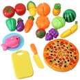 thumbnail image 1 of BQLZR Multicolor Kitchen Pretend Role Play Kitchen Fruit Vegetable Food Set of 24pcs, 1 of 5