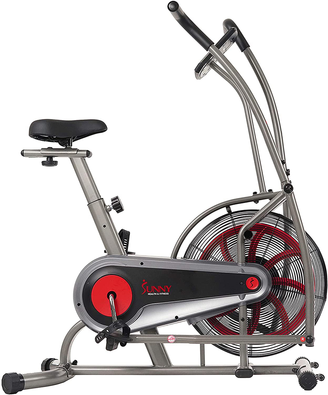 Sunny Health &amp; Fitness Motion Air Bike, Fan Exercise Bike with Unlimited Resistance and Tablet Holder - SF-B2916