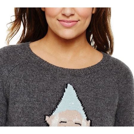 Bethany Mota Bethany Mota Long Slv Crew Neck Gnome Sweater