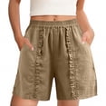 thumbnail image 2 of Liweisiy Women'S Hollowed Out Lace Elastic Waist Drawstring Shorts And Trousers Khaki 2Xl, 2 of 5