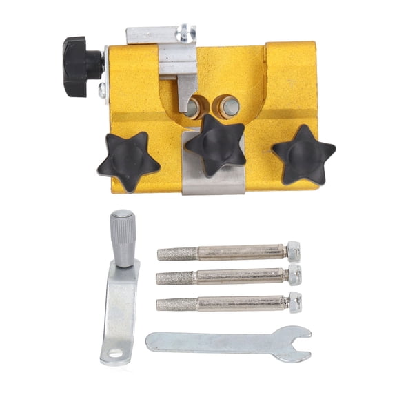 Chainsaw Sharpener Portable Manually Chain Sharpening Jig Chain Saw Sharpening Tool with 3 Pcs Grinding Head
